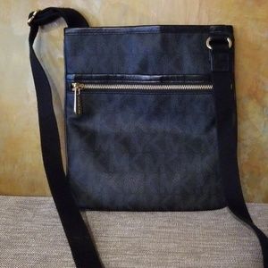 Michael Kors black 'MK' crossbody bag